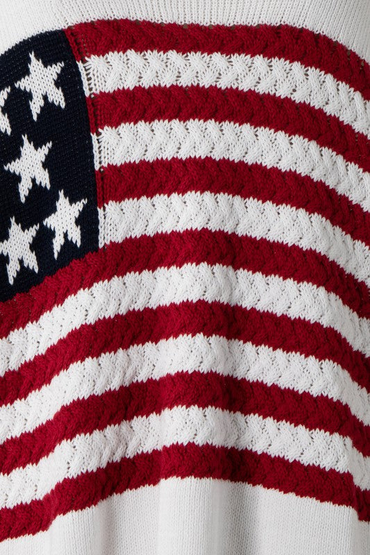 Flag Crochet Knit Sweater