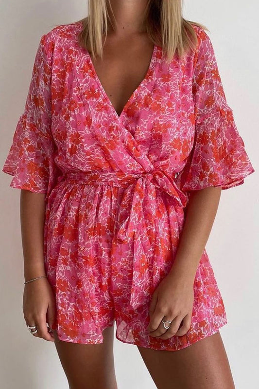 Pink Floral Romper