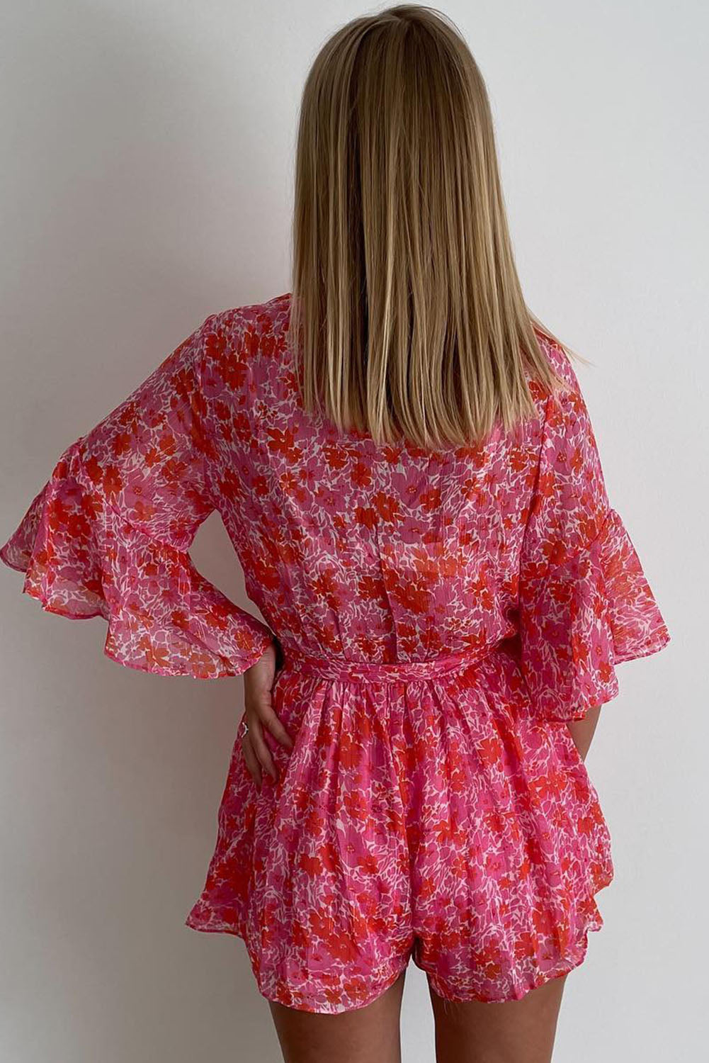 Pink Floral Romper